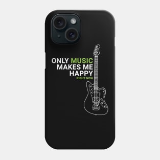 Only Music Makes Me Happy Offset Style Electric Guitar Outline Phone Case