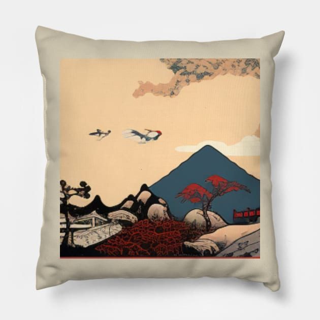 JAPANESE WOODBLOCK Pillow by SHAKIR GAUTAMA 