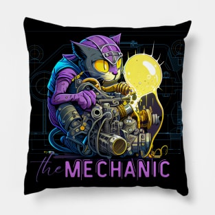 Cute Cat Mechanic Pillow