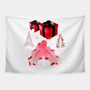 Red Christmas Gifts Tapestry