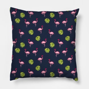 Pink Flamingo Pattern in Charcoal | Summer | Island Paradise | Tropical Pillow