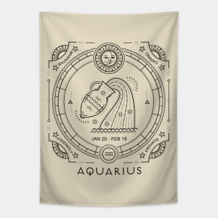 Aquarius Zodiac Sign Tapestry