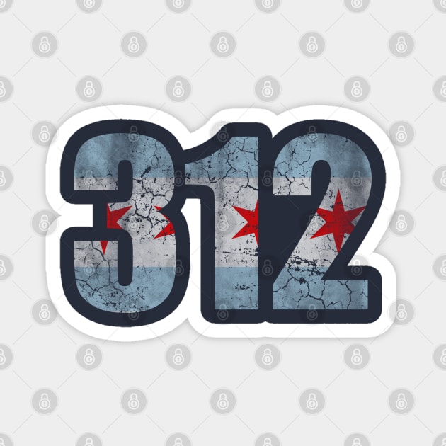 Chicago Flag 312 Magnet by E