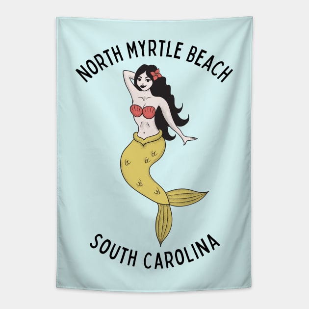 North Myrtle Beach South Carolina Mermaid Tapestry by carolinafound