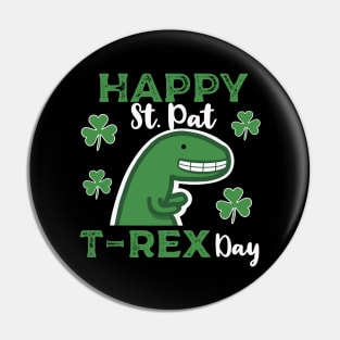 Happy St. Pat T-Rex Day Dinosaur Saint Patrick’s Day Pun Pin