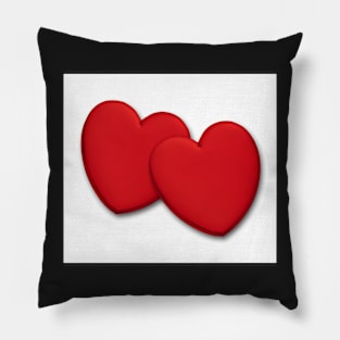 Two glossy red hearts Pillow