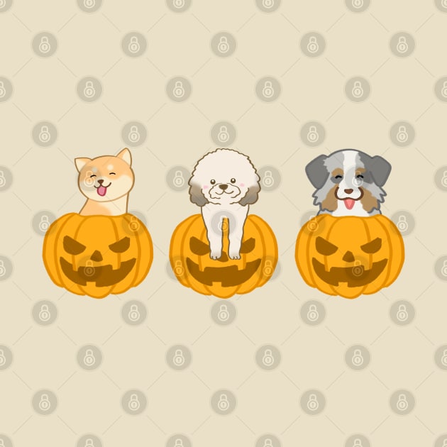 Halloween pumpkin dogs by ballooonfish