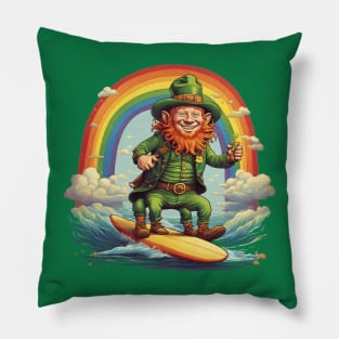 Leprechaun on the surf! #2 Pillow