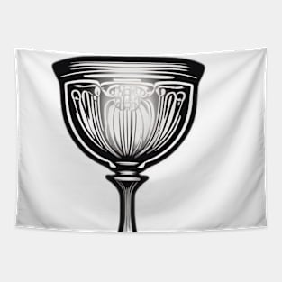 Chalice Monochromatic Shadow Silhouette Anime Style Collection No. 335 Tapestry