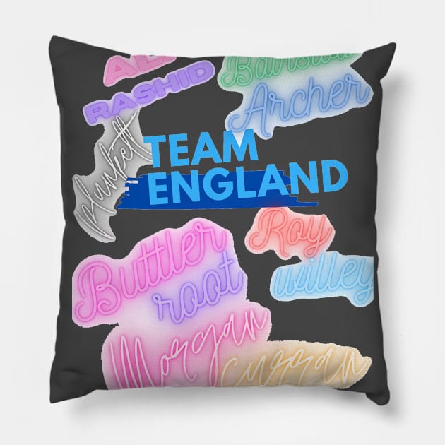 Team England Cricket Pillow by artist369