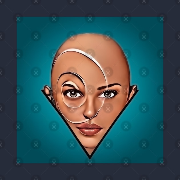 Bald woman. Modern art by rolffimages