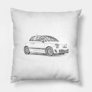 Abarth 500 Wireframe Pillow
