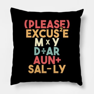 PEMDAS Funny Math Teacher Please Excuse My Dear Aunt Sally Pillow