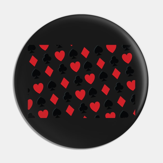 Playing Card Suits, Heart, Diamond, Spade, Jack Pattern Vector Artwork Pin by xcsdesign