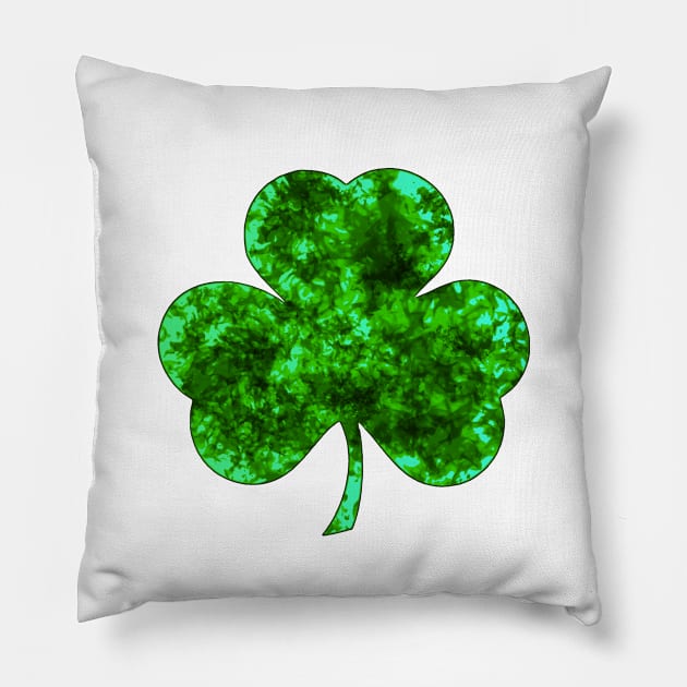 St Patricks Day Shamrock - Neon Green Pillow by Invisible Jaguar Designs