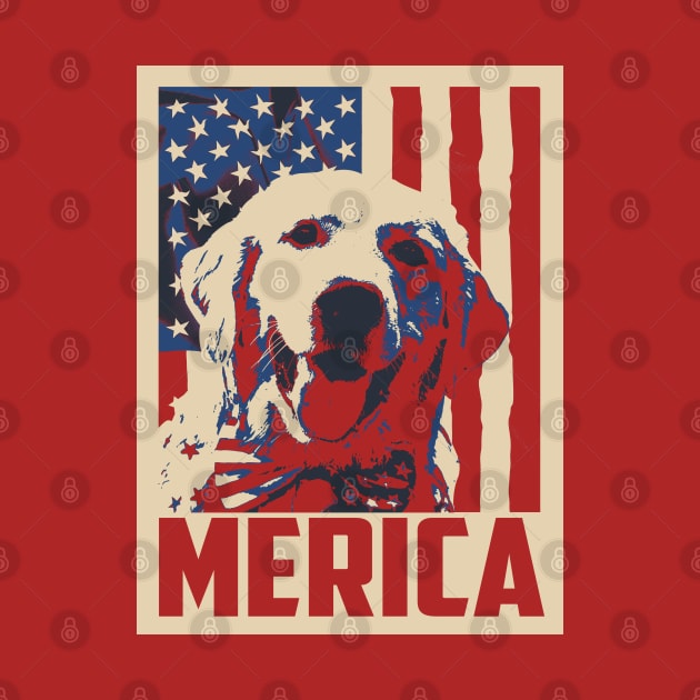 Golden Retriever Merica 4th Of July by mia_me