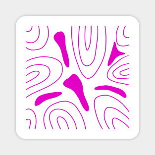 purple pink white abstract pattern design Magnet