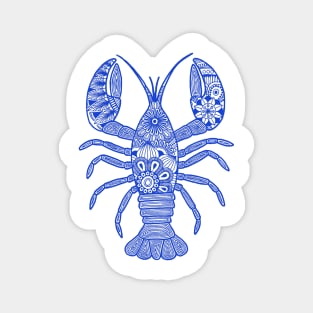 Lobster (blue and white vertical) Magnet