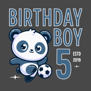 Cute Soccer Panda - 5th Birthday Party T-Shirt