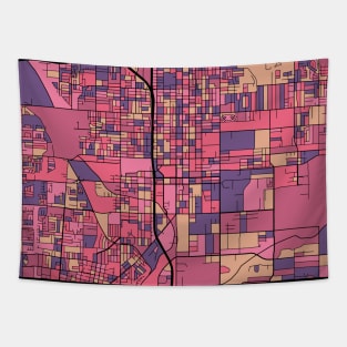 San Bernardino Map Pattern in Purple & Pink Tapestry