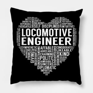 Locomotive Engineer Heart Pillow