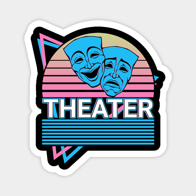 Theater Mask Drama Comedy Tragedy Theatre Mask Retro Gift Magnet by Alex21