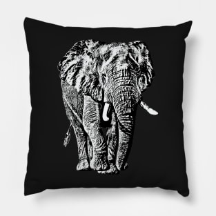 Bull Elephant Front-on View | African Wildlife Pillow