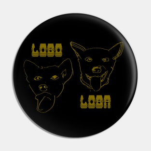 Lobo Loba doodle Pin