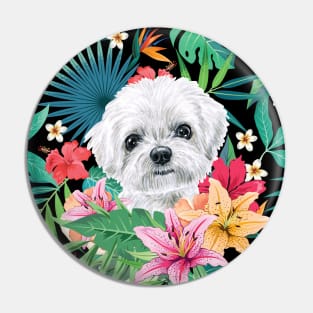 Tropical Maltese Dog 1 Pin