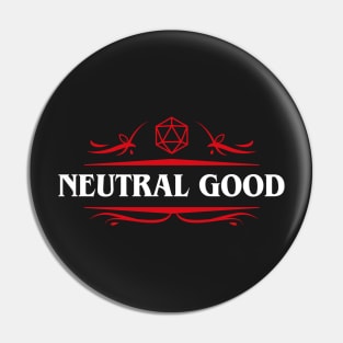 Neutral Good Alignment Dungeons Crawler and Dragons Slayer RPG Pin