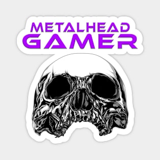 Metalhead Gamer Front Skull Purple Magnet