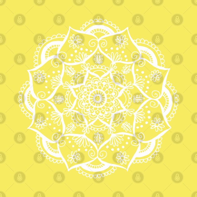 Mellow Yellow Mandala by julieerindesigns