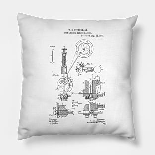 Boot and Shoe Nailing Machine Vintage Patent Hand Drawing Funny Novelty Pillow