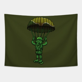 Green Military Soldier Toy With Parachute Tapestry