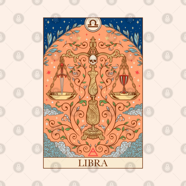 Zodiac sign tarot card Libra by OccultOmaStore