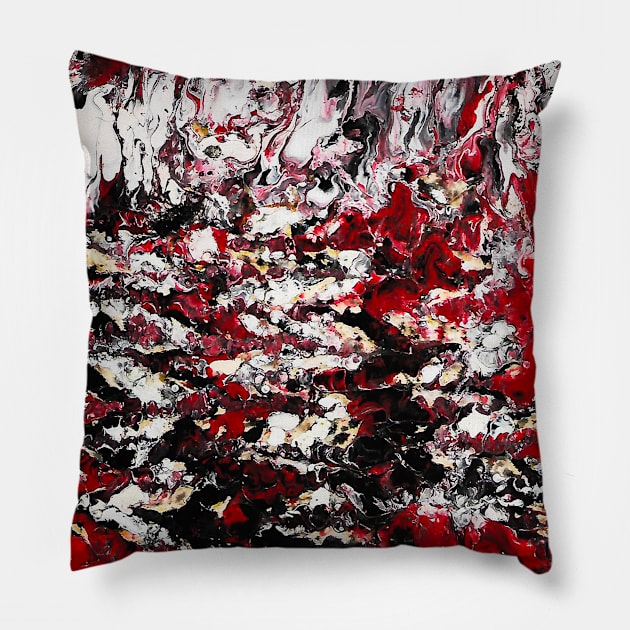 abstract marble texture liquid art design Pillow by FLOWING COLORS