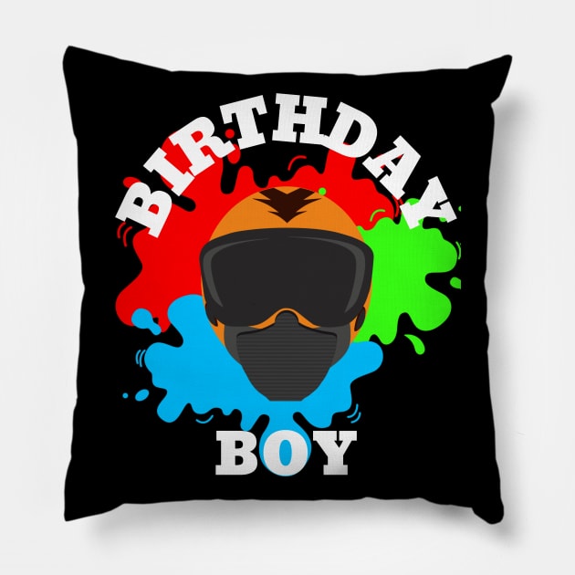 Birthday Boy Paintball Pillow by Orange-Juice