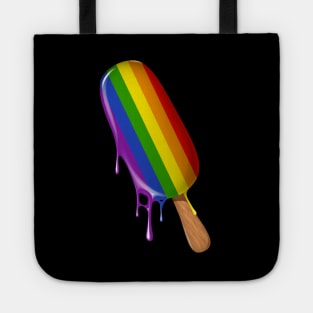 LGBT Shirt Support, Ice Cream Rainbow Flag Gay Lesbian Pride Tote