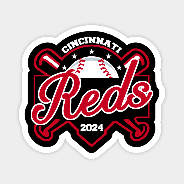 Reds Baseball Magnet by CovpaTees