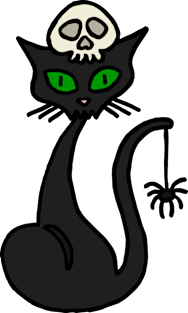 Black Cat Cartoon Magnet