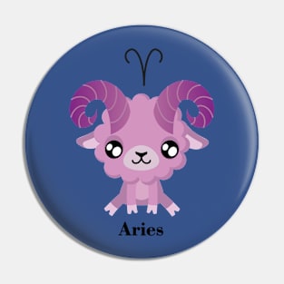 Aries Zodiac Sign Cute Pin