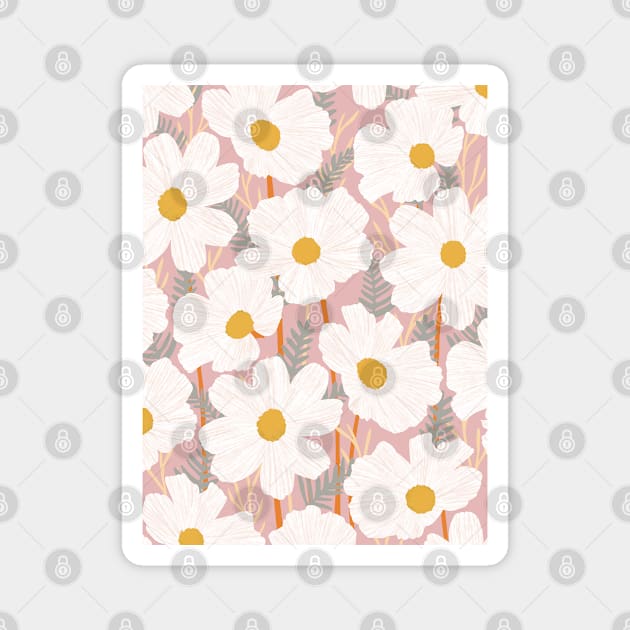 Pink and white daisies Magnet by Elbuenlimon