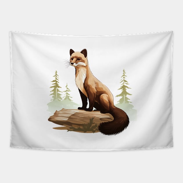 Pine Marten Tapestry by zooleisurelife