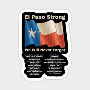 El Paso Strong El Paso Victims Memorial List Magnet