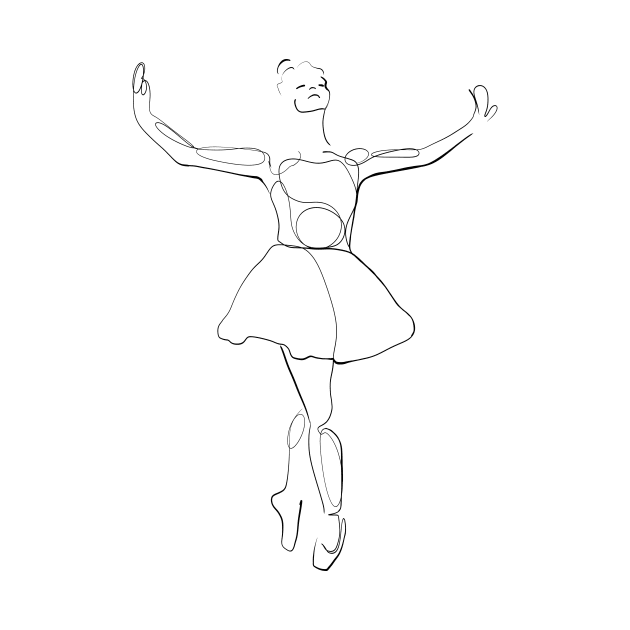 Ballet Dancer - Ballerina Line Art Drawing by nycsketchartist