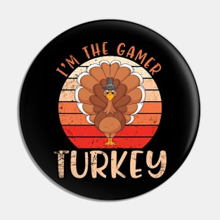 Turkey Boy Man Dancing Happy Thanksgiving Day I'm The Gamer Pin