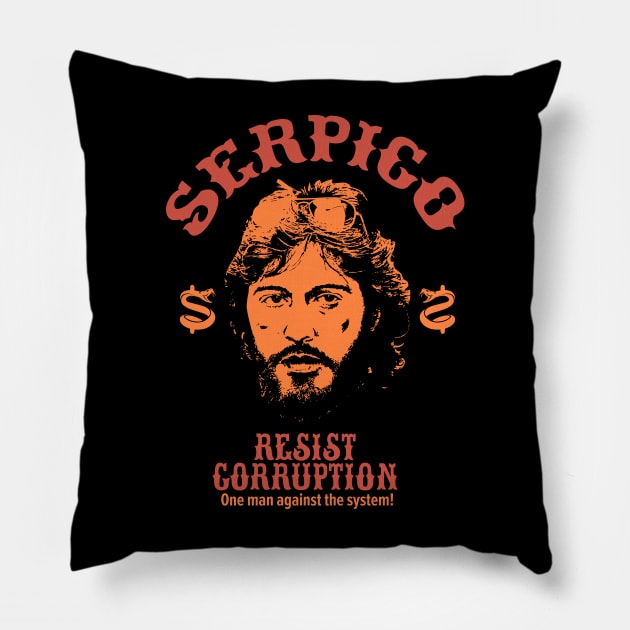 Serpico: A Badge of Integrity - Al Pacino Inspired T-Shirt Pillow by Boogosh