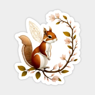 Whimsical Fairy Squirrel Magnet