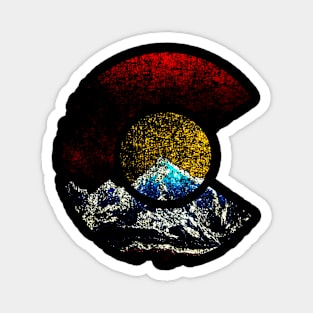 Colorado Shirt with Flag Themed Mountain Magnet