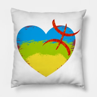 Amazigh Hart Flag - Berber Flag Hart Pillow